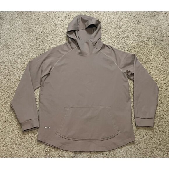 Bylt Premium Basics Sand Brown Elite Drop Cut Pullover Hoodie Size Medium EUC - Picture 1 of 5